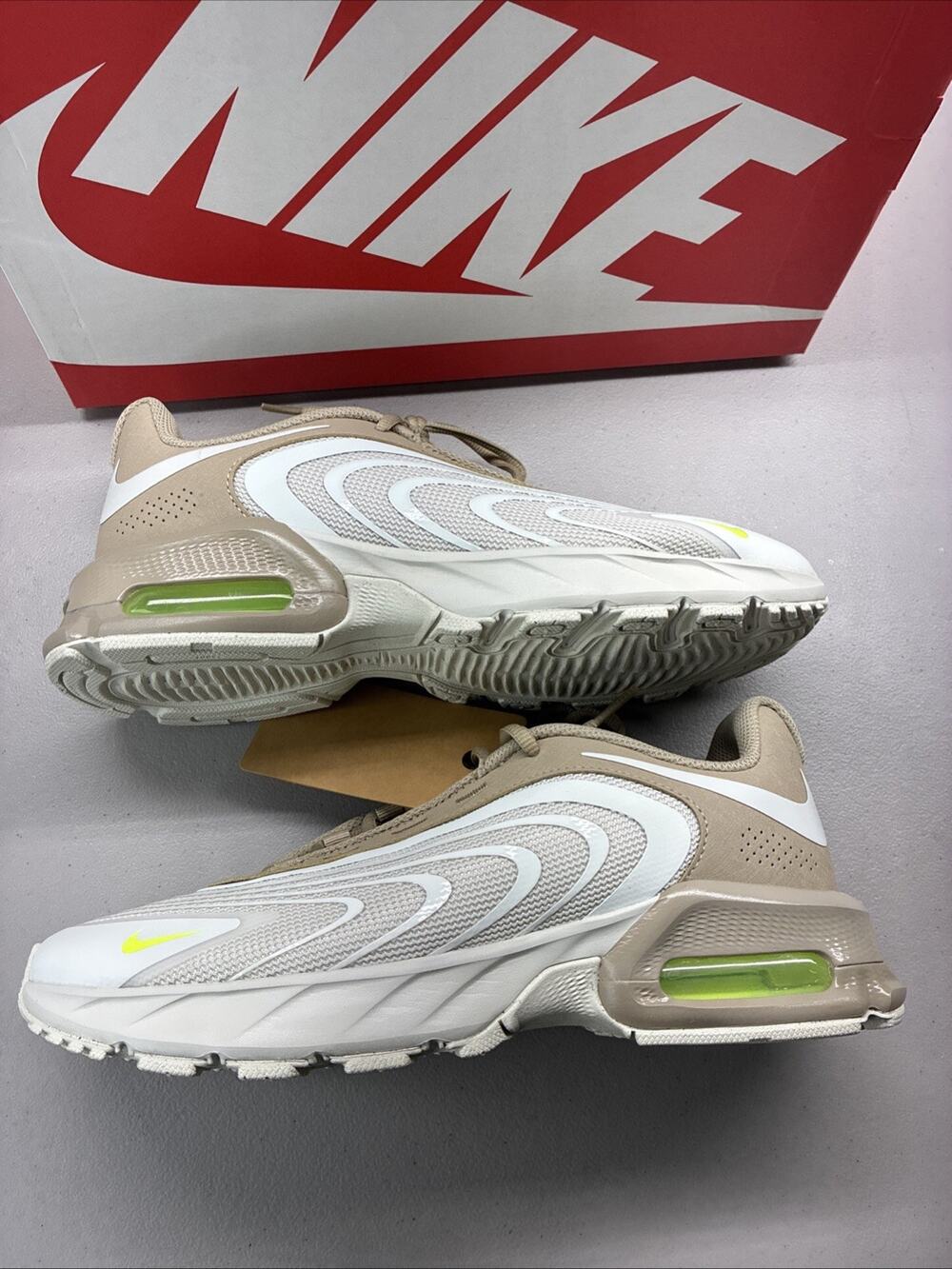 Nike Air Max Fire Running Shoes Mens 9 Light Bone Khaki Volt IF2621-002